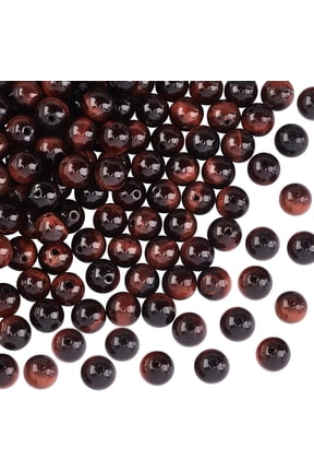 96Pcs Tiger Eye Gemstone Beads 8mm Natural Red Tiger-Eye Gemstone Nature Tiger Eye Gemstone Loose Beads Energy Stone Strands for Bracelet Necklace Jewelry Making