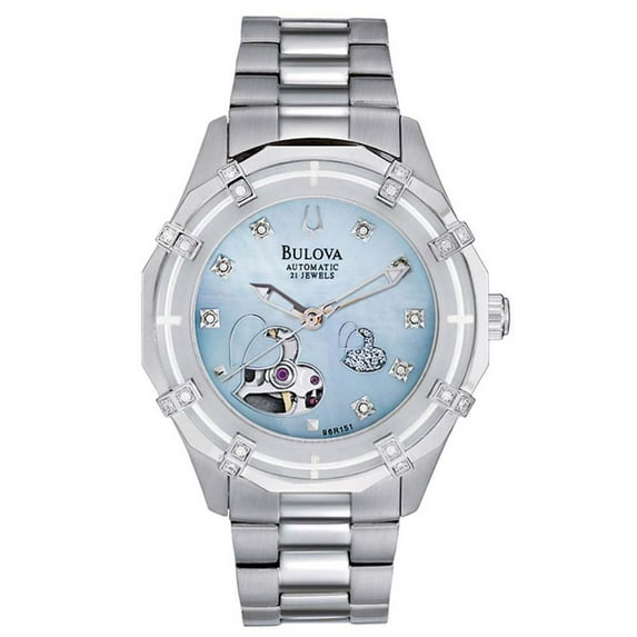 96R151 Women's Automatic Heart Skeleton Display Watch