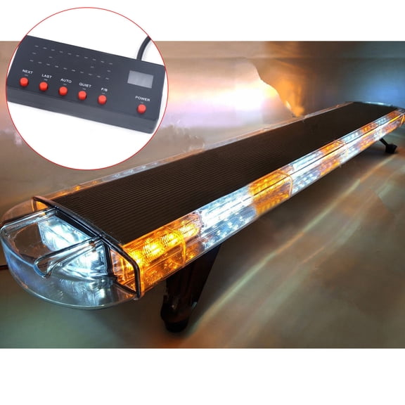 96W 129.54*21.8*12.45cm 96 LED Strobe Light Screw Mounted Warn Tow Truck Response Strobe with Sturdy Brackets
