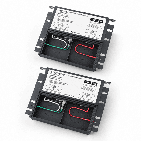 96W 24V Built in Junction Box-2 Dimmable LED Driver Transformer for Indoor Outdoor Lighting