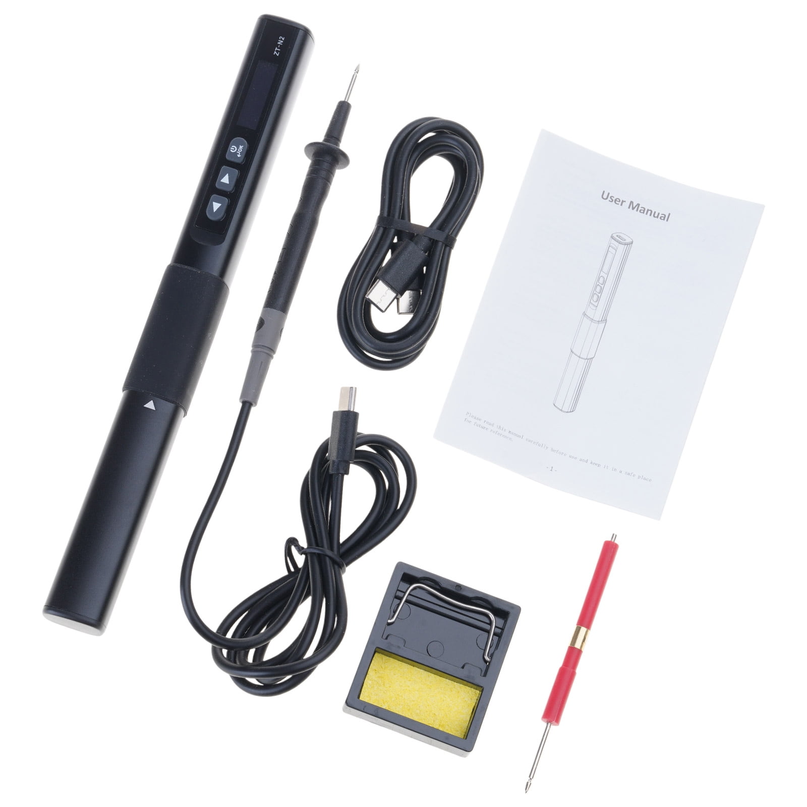 96W Intelligent Electric Soldering Iron 100-450℃ Rapid Heating Soldering Pen Temp Calibration Voltages Adjust Portable