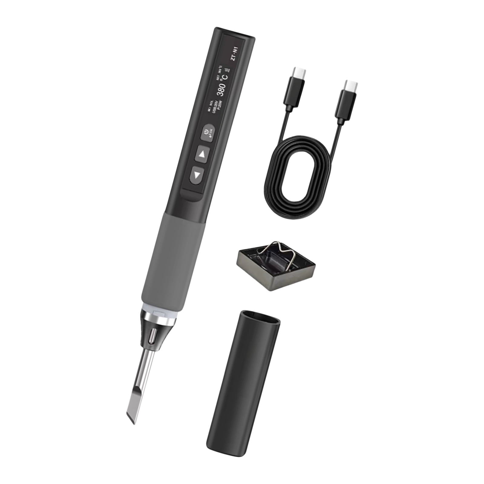 96W Intelligent Electric Soldering Iron 100-450℃ Rapid Heating Soldering Pen Temp Calibration Voltages Adjust Portable