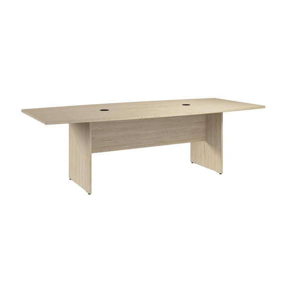 96W Office Conference Table with Wooden Base in Natural Elm - Engineered Wood