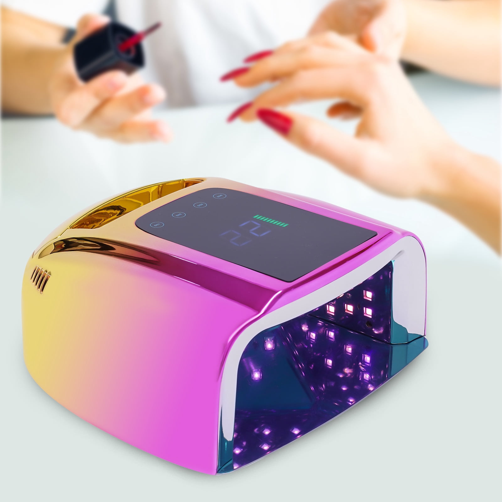 96W Rechargeable Cordless Nail Gel Dryer Wireless Led UV Nail Lamp Manicure