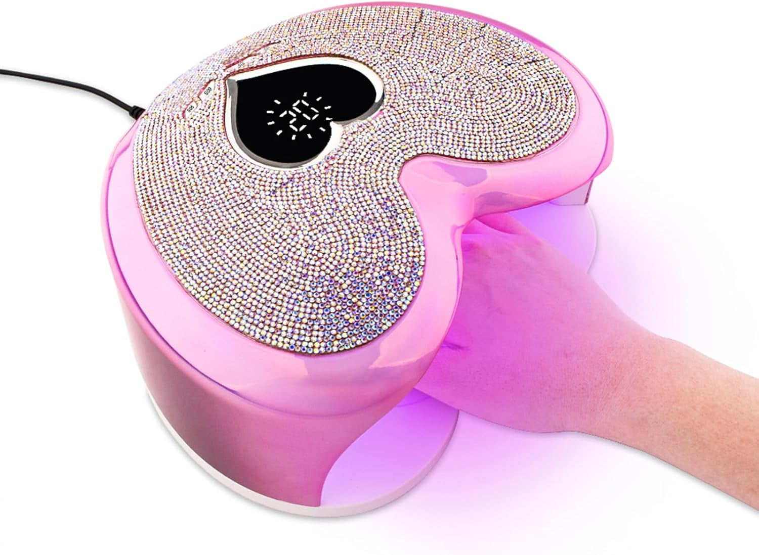 96W UV LED Nail Lamp,Rechargeable Cordless Nail Dryer,Portable Wireless UV Led Nail Light with Full Diamond on Surface,Professional Curing Gel Polish Acrylic Nails Tools for Home & Salon