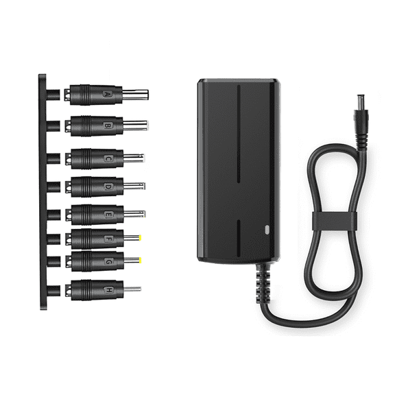 96W Universal Laptop Charger with 8 Interchangeable Tips, Output 24V 4A, 3.94ft/120cm Adapters Power Supply Cord, for HP, Dell, Lenovo