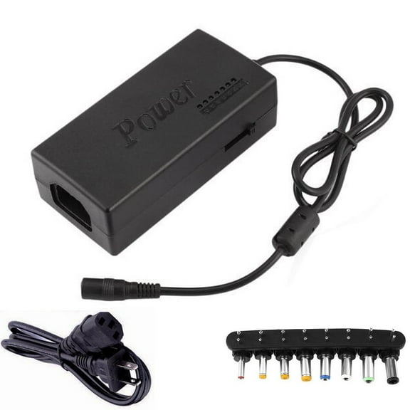 96W Universal Laptop Power Supply AC 110 240V to DC Multiple Output Voltages 8 Tips Overload Protection