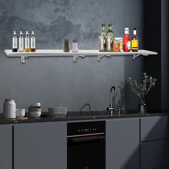 96X12" Folding Shelf Stainless Steel Food Serving Shelf for Food Truck Trailer