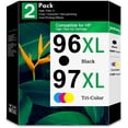 thumbnail image 1 of 96XL and 97XL Ink Cartridges (2 Pack, Black/Tri-Color) - Compatible for HP96 97 XL Ink Cartridge for Deskjet 6940 6980 9800 Officejet 7310 7210 Printers, 1 of 9