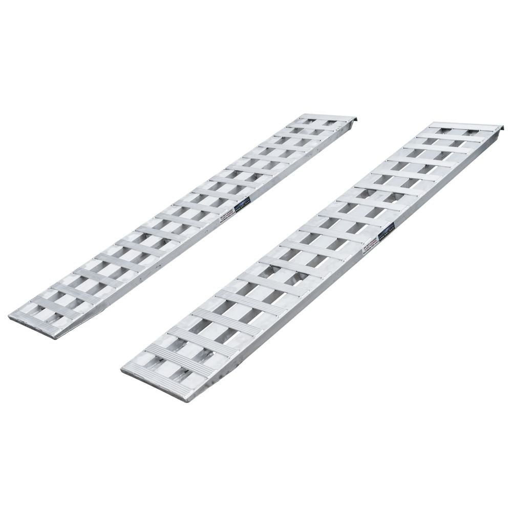 96" Silver Aluminum Heavy-Duty Auto Trailer Ramps