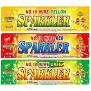 96pc #10 Assorted Colored Sparklers 12 Boxes of 8 Sparklers