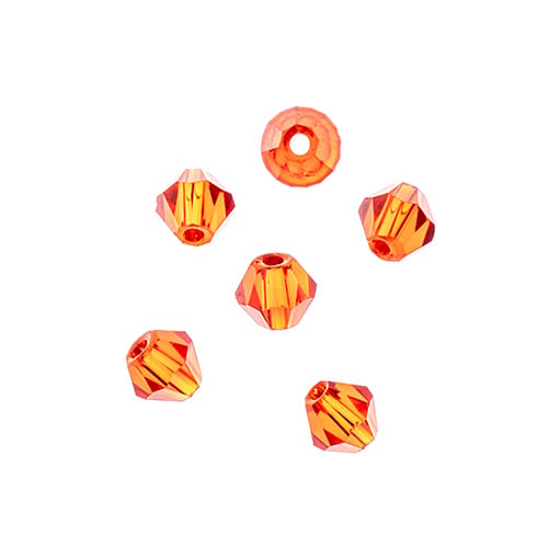 96pcs Crystal Lane DIY Bicone 7in 4mm Transparent Red 2 glass bead Strands for Jewelry Making, DIY Crafts & Decorations