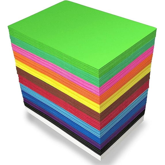 96pcs Eva Foam Sheet Crafts 8.5x5.5in 12 Assorted Colors Foam Paper Pieces for Halloween, Kids, Student, Classroom, Craft, DIY, Sewing, Birthday Party