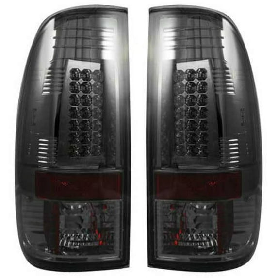 97-03 F150/99-07 Super Duty Straight-Style Side LED Tail Lights, Smoke Lens