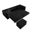 thumbnail image 1 of 97.7" 3-in-1 Convertible Sleeper Sofa, 28.4" Deep Seat Pull Out Sofa Bed, Button Tufted Modern Sofa, 4-Seater Couch with Movable Ottoman for Apartment, Office, Bedroom (Black), 1 of 11