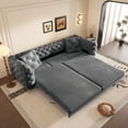 thumbnail image 1 of 97.7" 3-in-1 Convertible Sleeper Sofa, 28.4" Deep Seat Pull Out Sofa Bed, Button Tufted Modern Sofa, 4-Seater Couch with Movable Ottoman for Apartment, Office, Bedroom (Dark Gray), 1 of 11