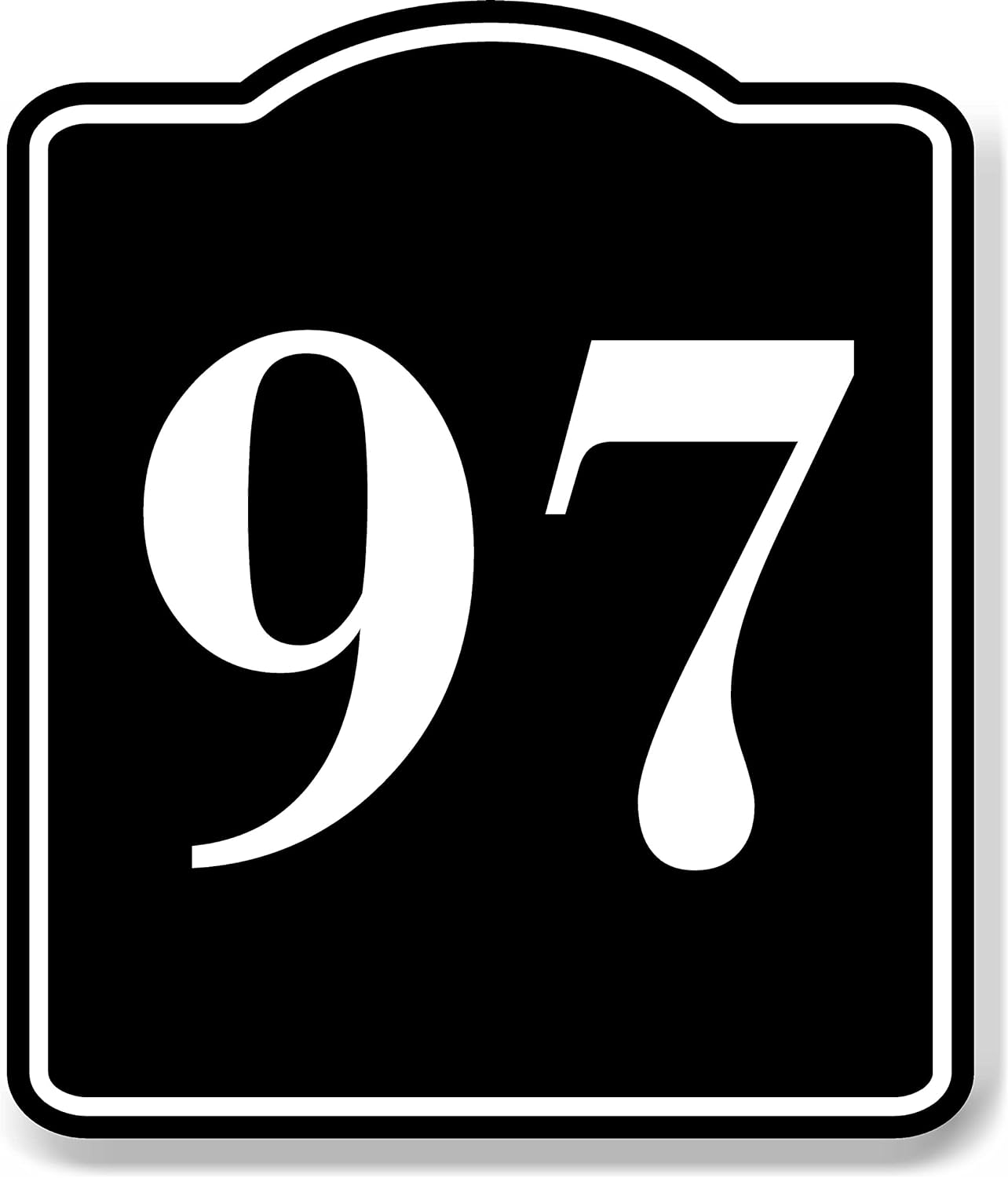 97 Bay Garage Door Plate Field Lane Gate Number BLACK Aluminum
