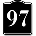 thumbnail image 1 of 97 Bay Garage Door Plate Field Lane Gate Number BLACK Aluminum Composite Sign, 8.5"x10", 1 of 5
