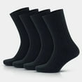 thumbnail image 1 of GoWith 97% Cotton Socks for Men and Women | Black Crew Socks | 4 Pairs | Model: 3012, 1 of 18