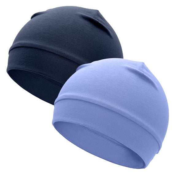 97% Cotton Skull Cap Beanies for Men Women, Breathable Helmet Liner Sleep Hat