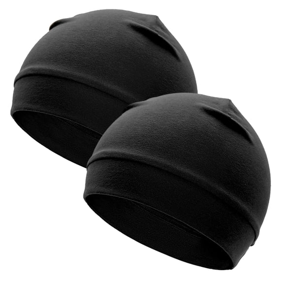 97% Cotton Skull Cap Beanies for Men Women, Breathable Helmet Liner Sleep Hat
