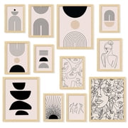 97 Decor Boho 8x10 Neutral Geometric Art Print Set, 12 Pieces