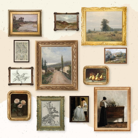 97 Decor Antique 8x10 French Country Art Print Set, 12 Pieces