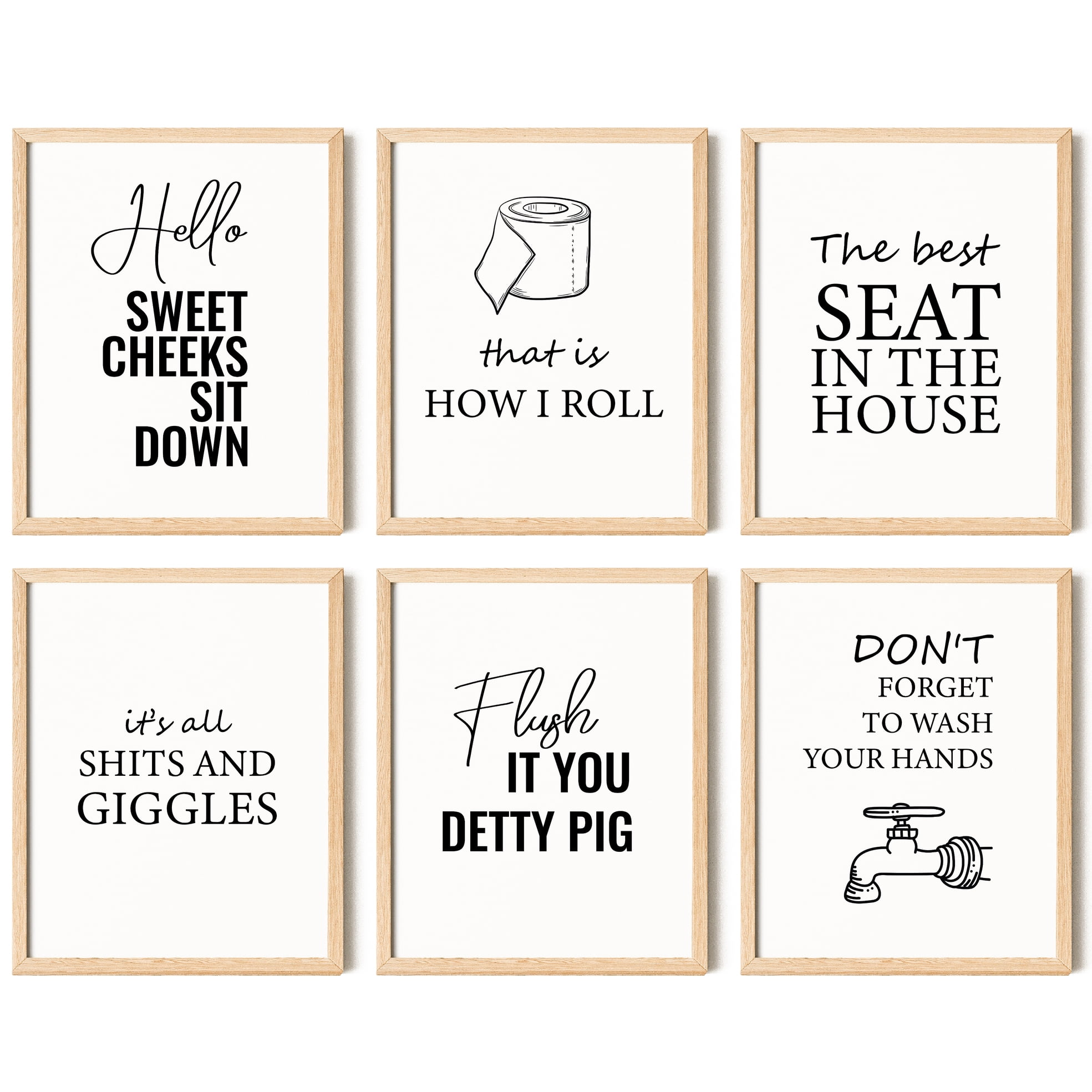 97 Decor Funny Bathroom Decor Wall Art Prints, Restroom Pictures ...