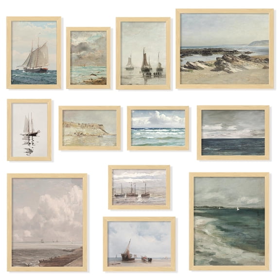 97 DECOR Vintage Coastal Wall Art, Nautical Poster Beach Decor (UNFRAMED)