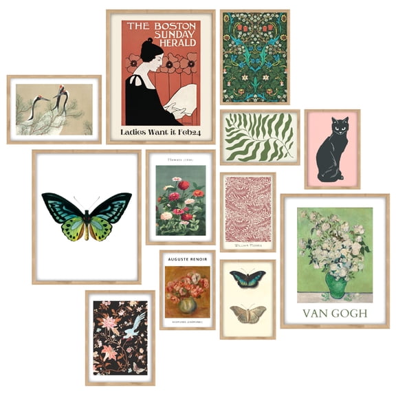 97 Decor Eclectic 8x10 Boho Maximalist Art Print Set, 12 Pieces