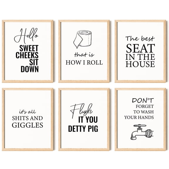 97 Decor Funny Bathroom Decor Wall Art Prints, Restroom Pictures Posters