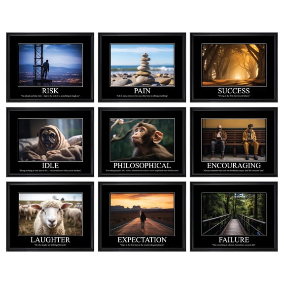 97 Decor Funny 8x10 Demotivational Office Poster Set, 9 Pieces