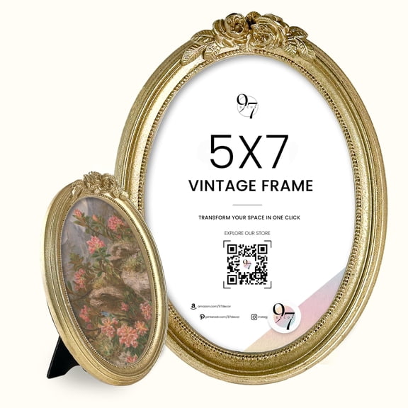 97 Decor Gold Oval Frame 5x7 - Gold Vintage Picture Frames 5x7