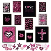 97 Decor Y2k 8x10 Hot Pink Retro Poster Set, 12 Pieces