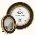 thumbnail image 1 of 97 Decor Vintage 4x4 Black Gold Round Picture Frame, 1 Pack, 1 of 7