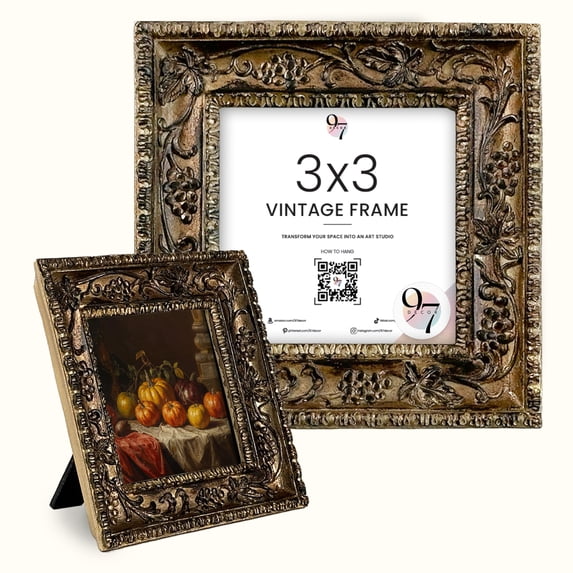 97 Decor Antique 3x3 Bronze Square Picture Frame, 1 Pack