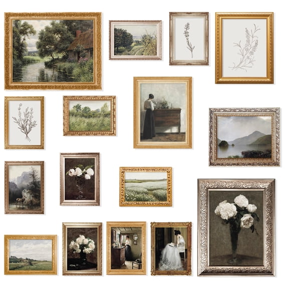 97 Decor Vintage 11x14 Large Landscape Art Print Set, 16 Pieces
