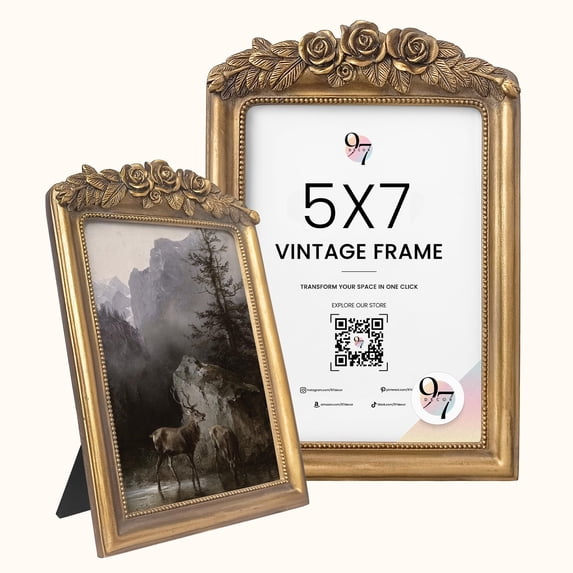 97 Decor Victorian 5x7 Rose Gold Picture Frame, 1 Pack