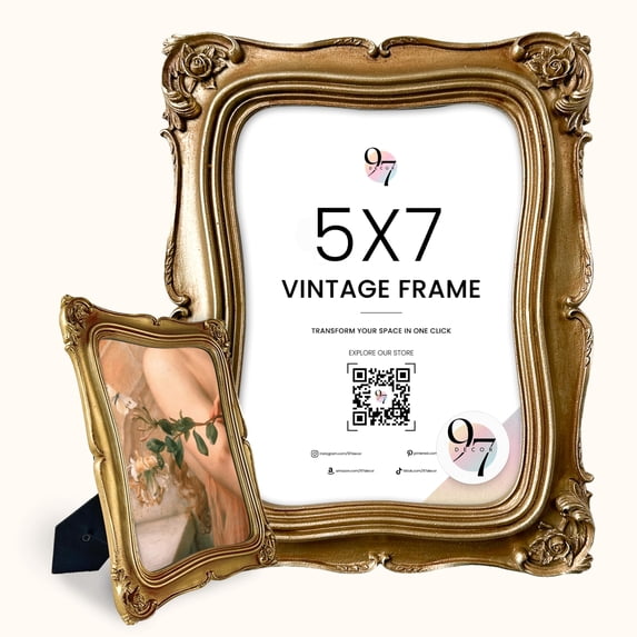 97 Decor Victorian 5x7 Gold Picture Frame, 1 Pack