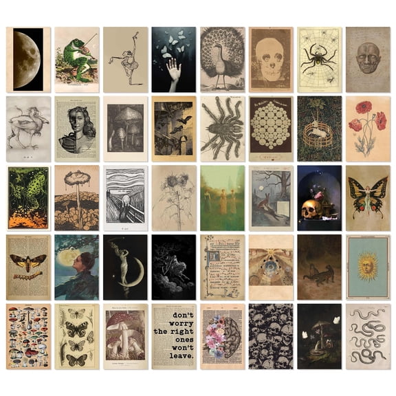 97 Decor Vintage Posters for Room Aesthetic - 40pcs Vintage Art Wall Collage Kit, Fairycore Room Decor