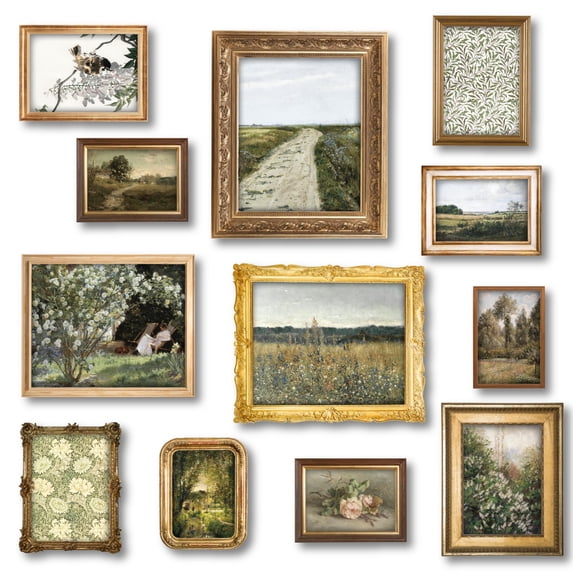 97 Decor French Country 8x10 Vintage Landscape Poster Set, 12 Pieces