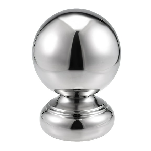 97 mm Dia 201 Stainless Steel Hollow Cap Ball Spheres w Base for Handrail Stair Newel Post Silver Tone