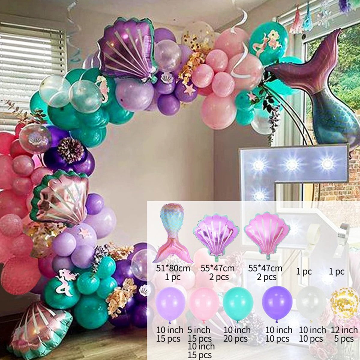 Yirtree 10 Pcs Clear Bobo Balloons, 10/18/20/24 inch Bubble Balloons Transparent Balloons for Kids Baby Shower Birthday Wedding Mermaid Theme Party