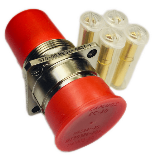 970-003ME20-4S2T-1 Circular Connector PowerTrip Receptacle 4 Position Pin Contact Flange Mount