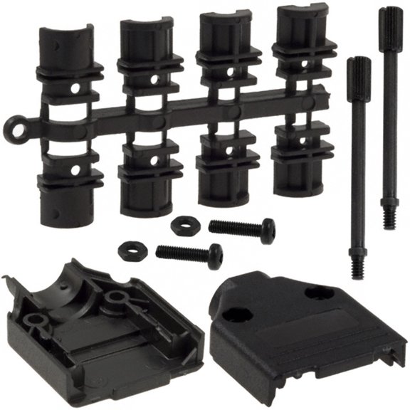 970-009-010R011 Connector 9 Position Two Piece Backshell Connector Black 180 Unshielded :RoHS