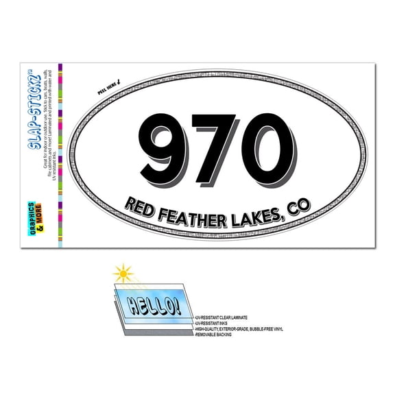 970 - Red Feather Lakes, CO - Colorado - Oval Area Code Sticker