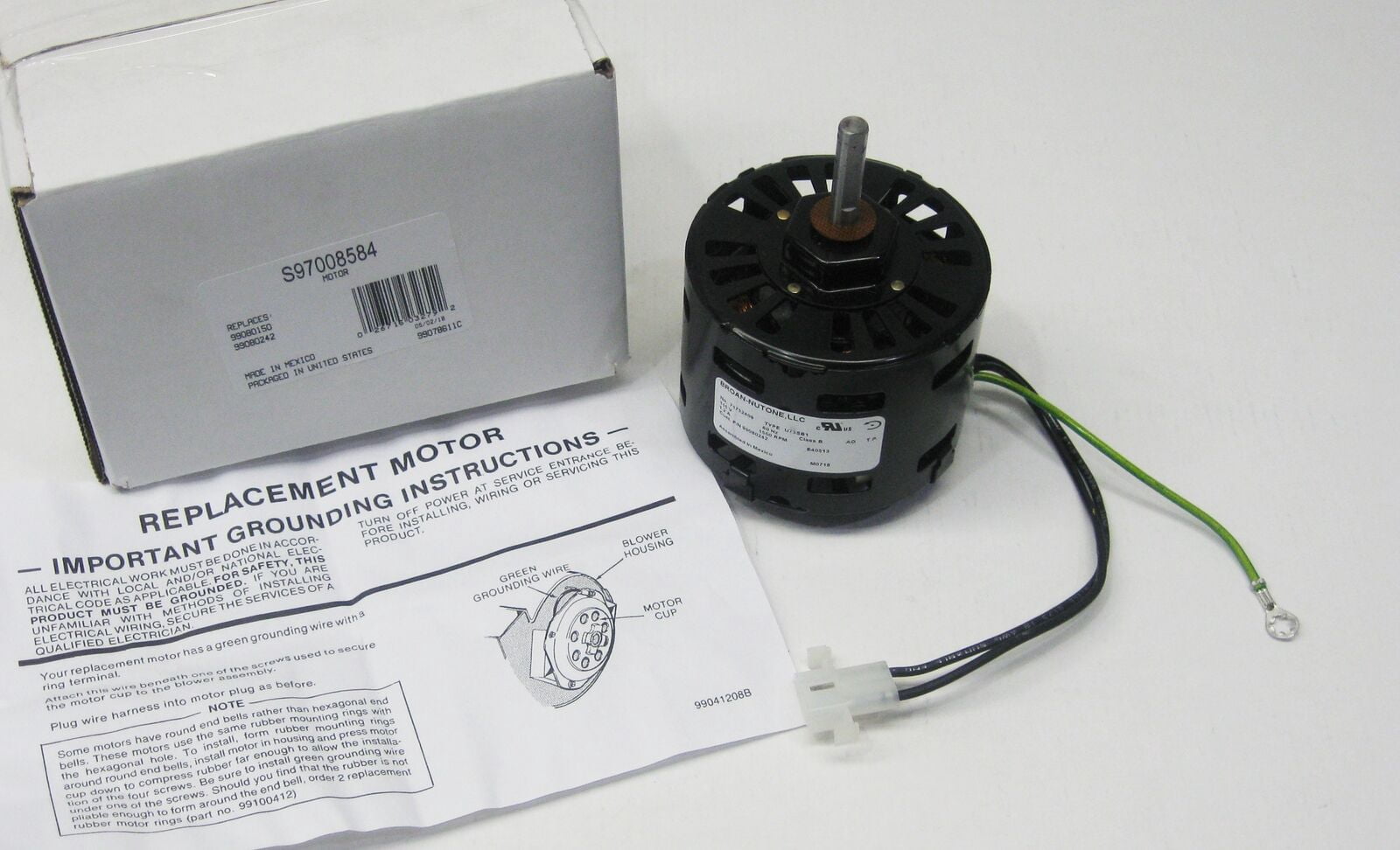 97008584 Bathroom Fan Vent Motor for Broan Nutone S97008584 