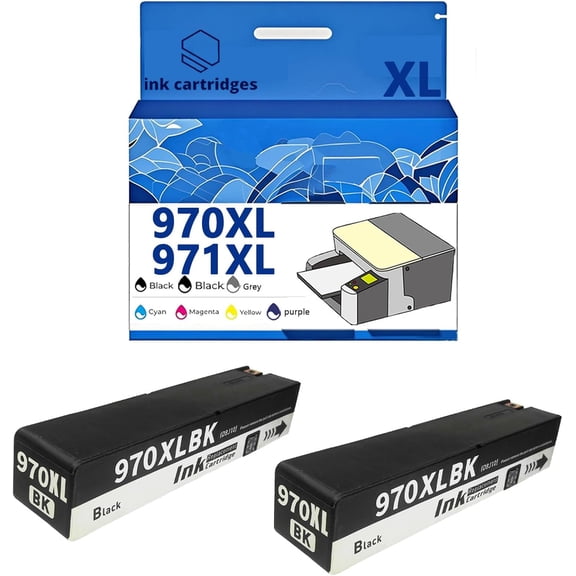 970XL 971XL Ink Cartridges Compatible for HP Pro X451dw X451dn X476dw X476dn X576dw X551dw Inkjet Printers, Leak-Proof Design Crisp Printing
