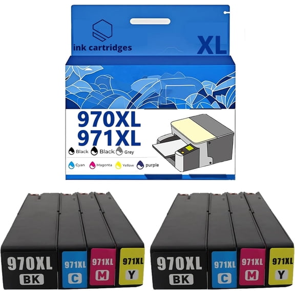 970XL 971XL Ink Cartridges Compatible for Pro X451dw X451dn X476dw X476dn X576dw X551dw Inkjet Printers, Leak-Proof Design Crisp Printing