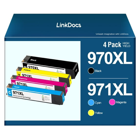 970XL 971XL Ink cartridges Compatible for HP 970XL Ink cartridges 970XL 971XL for HP Officejet Pro X576dw X451dn X451dw X476dw X476dn X551dw Printer (Black, Cyan, Magenta, Yellow, 4 Pack )